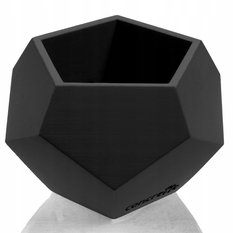 Doniczka betonowa Square Geometric 9 cm | Czarny Mat geometryczna czarna 