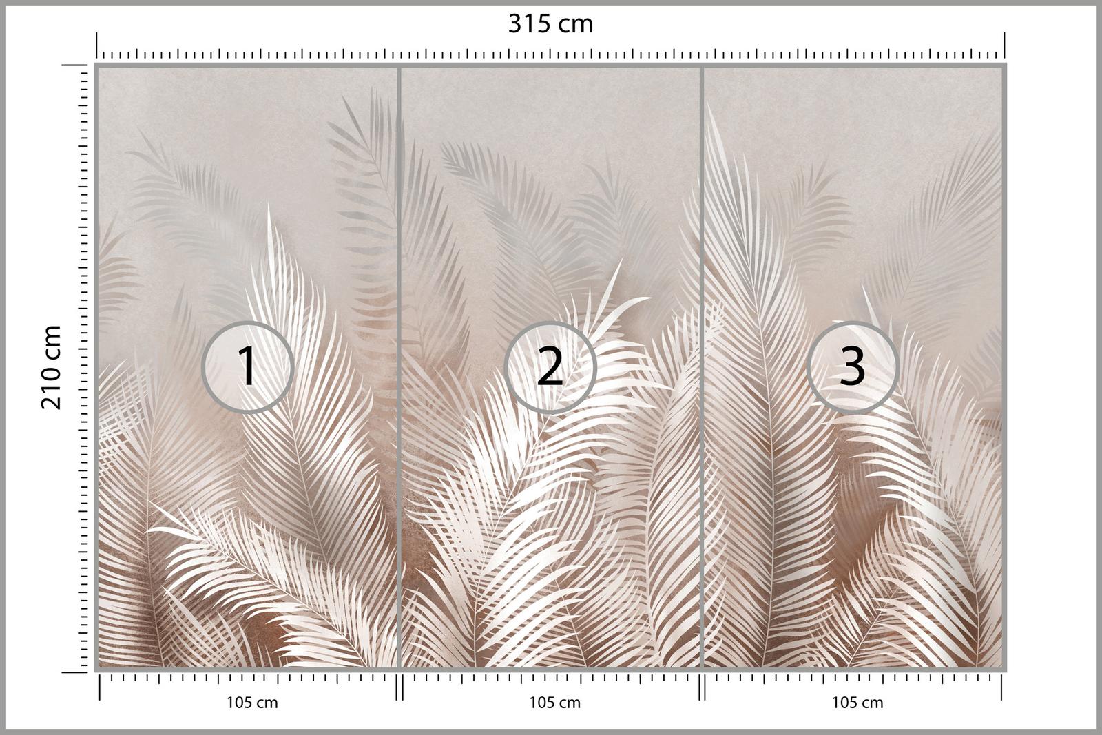 Fototapeta Liście PALMOWE Rośliny Natura 315x210  Dekoracja do Salonu z Modnym Efektem 3D nr. 2