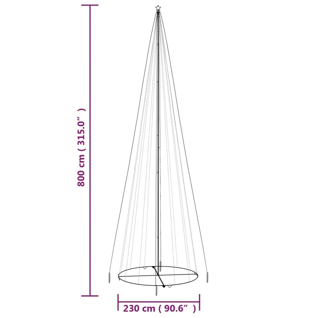 Choinka stożkowa 230x800 cm 1134 niebieskich LED świąteczna do ogrodu nr. 9