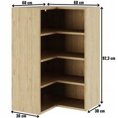 Korpus szafka kuchenna górna narożna 60x92x60 cm z akcesoriami dąb kamienny - Miniaturka zdjęcia nr 2