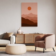 Obraz Do Salonu Różowy Krajobraz Góry Zachód Słońca Styl Boho 80x120cm - Miniaturka zdjęcia nr 6