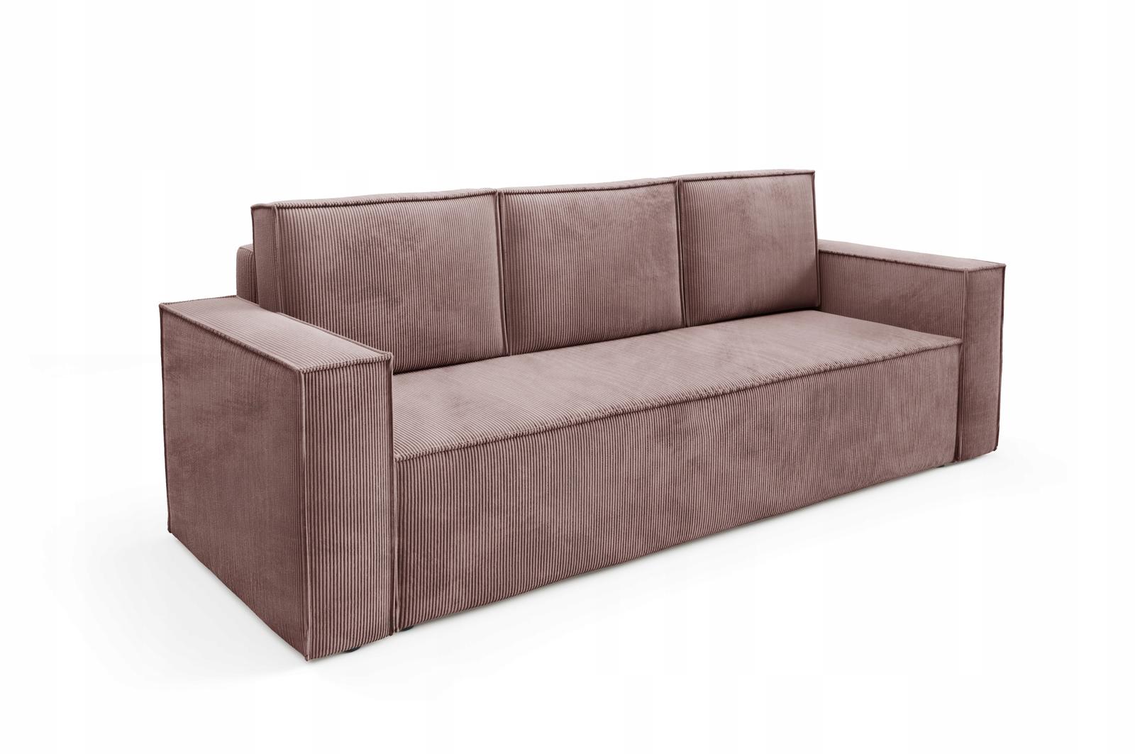 Kanapa 248x96x93 cm sofa z funkcją spania automat i pojemnik sztruks zielona do salonu nr. 11