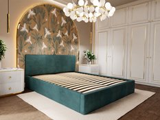 Łóżko tapicerowane do sypialni 180x200x88 podwójne z pojemnikiem basic turkusowe - Miniaturka zdjęcia nr 7