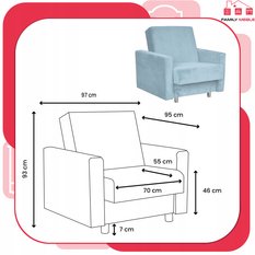 Fotel rozkładany do spania Alicja Family Meble - Miniaturka zdjęcia nr 8