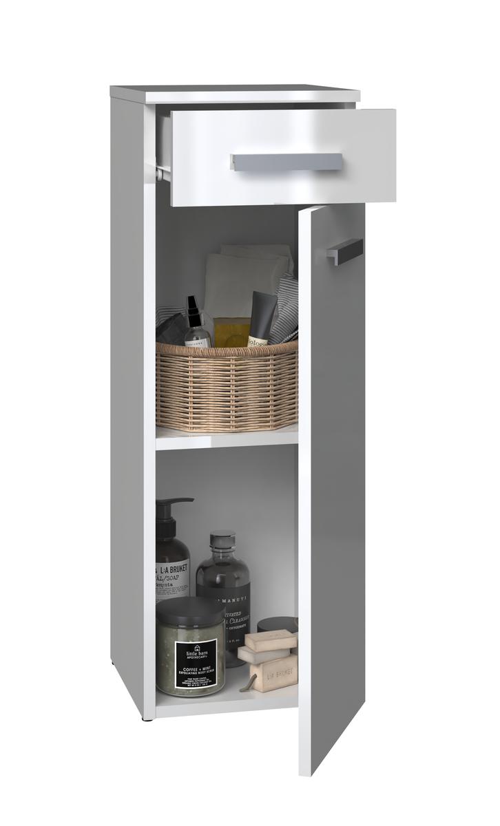  Szafka łazienkowa NEL V DS 85x30x30 cm z szufladą i drzwiami do łazienki biały połysk nr. 4