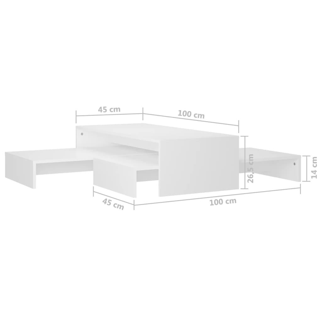 Stoliki kawowe 100x100x26,52 cm 2szt wsuwane biały do salonu nr. 9