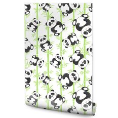 Tapeta Dla Dzieci Misie PANDA Bambus Liście Natura 53x1000  - Miniaturka zdjęcia nr 1