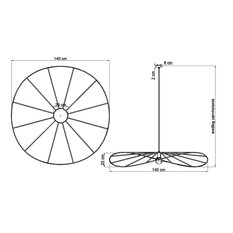 Lampa wisząca ESKOLA 140 czarna 150x140x140cm nowoczesna E27 do salonu - Miniaturka zdjęcia nr 3