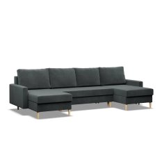 Narożnik BLANK 294x140x88 cm z funkcją spania kształtu do salonu kronos żółty - Miniaturka zdjęcia nr 5