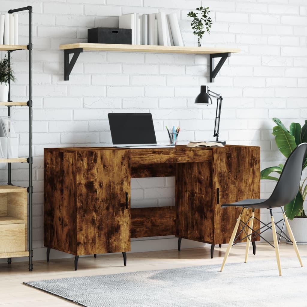 Biurko 140x50x75cm z szafkami przydymiony dąb do biura lub gabinetu nr. 2