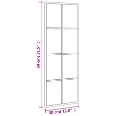 Lustro 30x80 cm do sypialni łazienki ścienne prostokątne żelazo czarne - Miniaturka zdjęcia nr 8