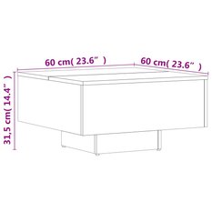 Stolik kawowy 60x60x31,5 cm szary dąb sonoma elegancki do salonu - Miniaturka zdjęcia nr 9