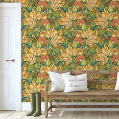 Tapeta Dekoracyjna KWIATOWE Ornamenty Liście Wzór  - Miniaturka zdjęcia nr 4