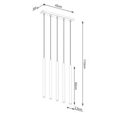 Lampa wisząca PASTELO 5L złota 110x5x45cm nowoczesna G9 do salonu - Miniaturka zdjęcia nr 5