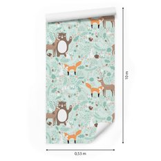 Tapeta dla dzieci – Przyjaciele lasu, styl nowoczesny - Miniaturka zdjęcia nr 2