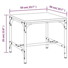 Stolik kawowy 50x50x35 cm szary dąb sonoma elegancki do salonu - Miniaturka zdjęcia nr 8