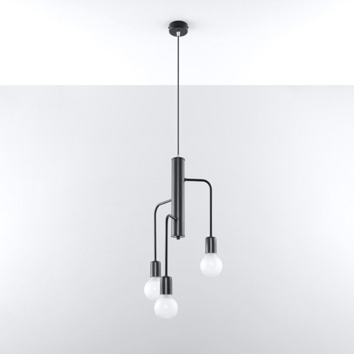 Żyrandol DUOMO 3M 100x25x25 cm industrialny loftowy lampa sufitowa żarówki E27 czarny nr. 2