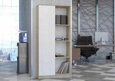 Regał MODERN 180x80 cm sonoma mix częściowo odkryty z półkami do sypialni, biura lub salonu - Miniaturka zdjęcia nr 2