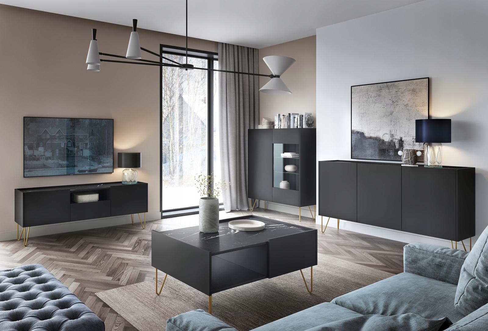 Witryna WT97 system HARMONY czarny grafit / marmur royal nr. 6