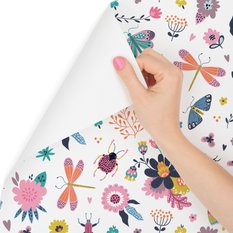 Tapeta dla dzieci w kwiaty rośliny motyle owady  - Miniaturka zdjęcia nr 1