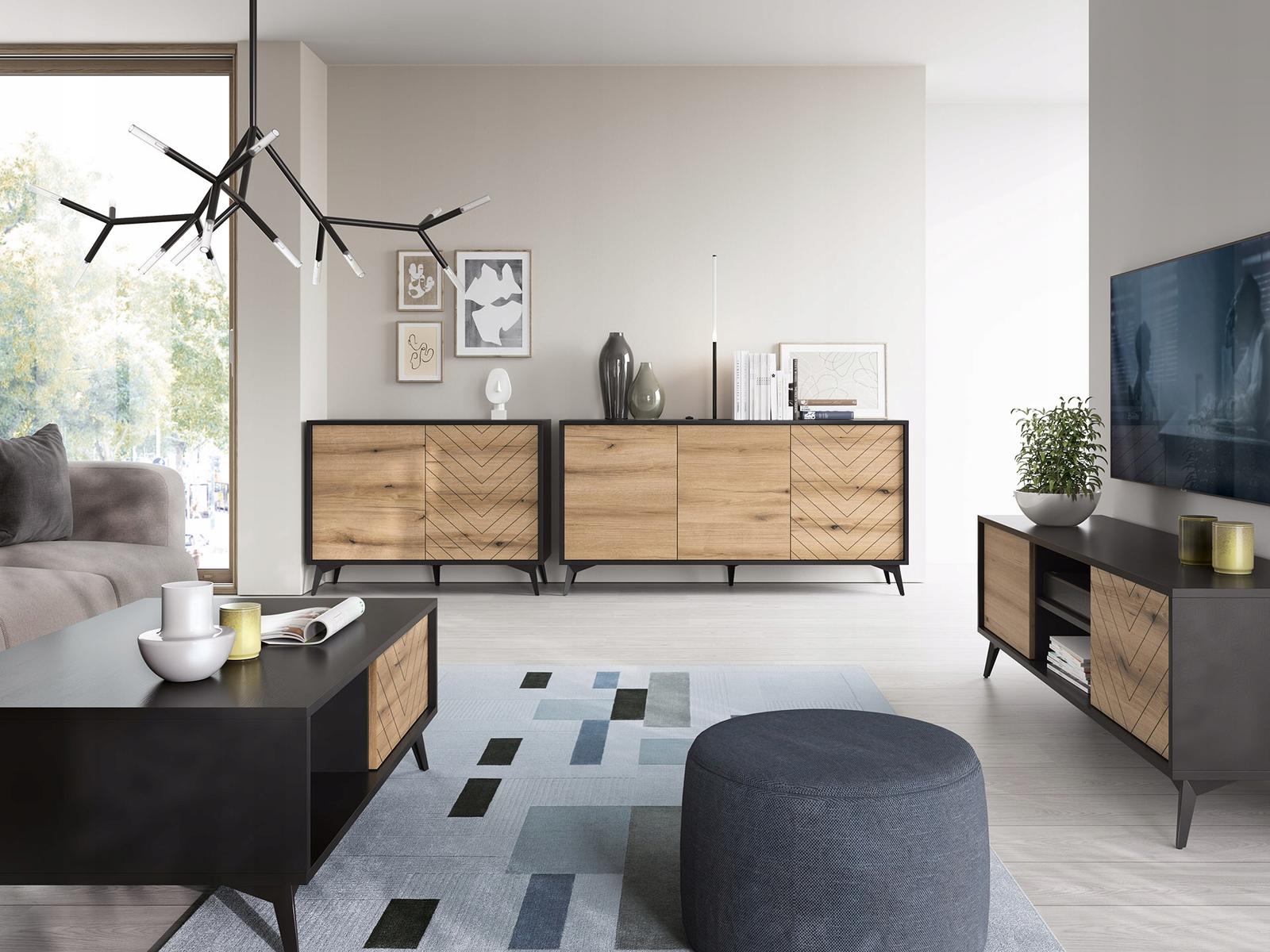 Witryna W54 system DIAMOND dąb evoke / czarny nr. 5