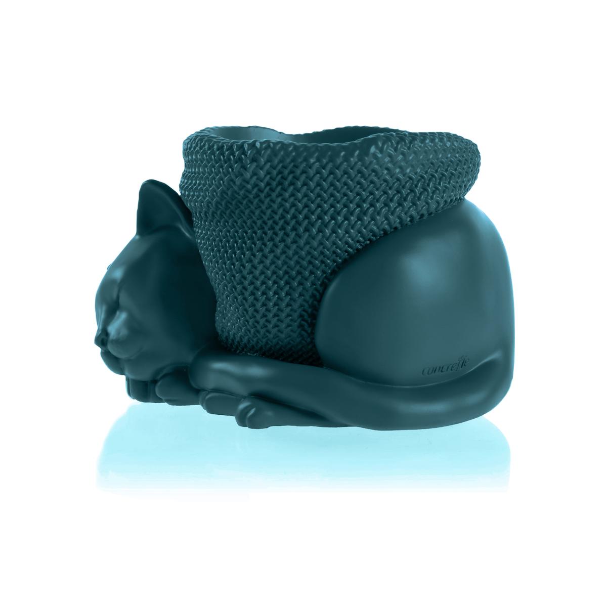 Donica Sleepy Cat Dark Turquoise Poli 12 cm nr. 4