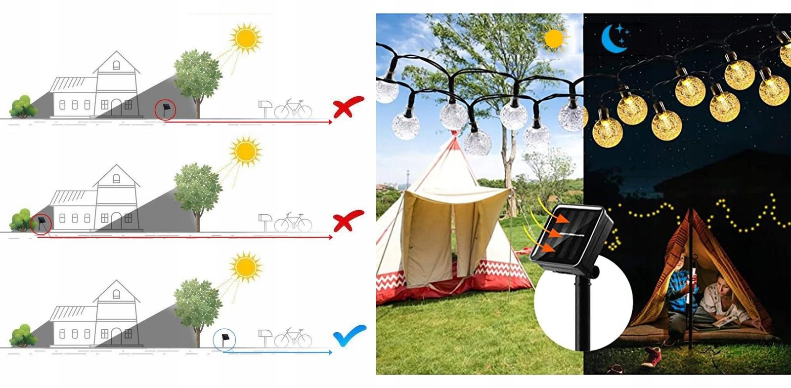 Girlanda ogrodowa 9m lampki ledowe solarne do ogrodu  nr. 6