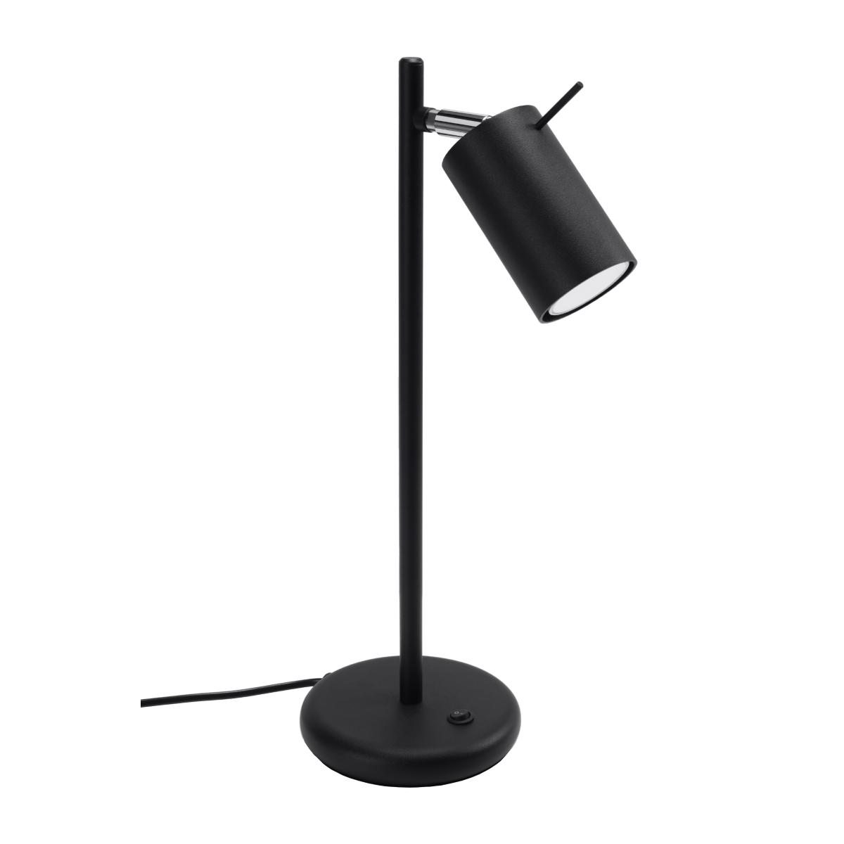 Lampa biurkowa RING 43x19.5x14.5 cm nowoczesna lampka na biurko GU10 czarna do biura pokoju