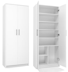 Regał Rafcio 2D 74x180x35 cm z półkami i drzwiami do pokoju lub biura biały mat bestseller  - Miniaturka zdjęcia nr 1