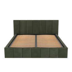 Łóżko tapicerowane 160x200 premium z pojemnikiem do sypialni khaki wezgłowie 107 cm - Miniaturka zdjęcia nr 16