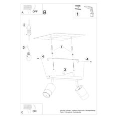 Plafon NERO 2 czarny/złoty 18x5x30cm nowoczesna lampa GU10 do salonu  - Miniaturka zdjęcia nr 5