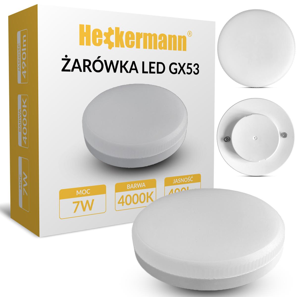 Lampa sufitowa punktowa LED Heckermann 8795318A Czarna 4x głowica + 4x Żarówka LED GX53 7W Neutral nr. 10