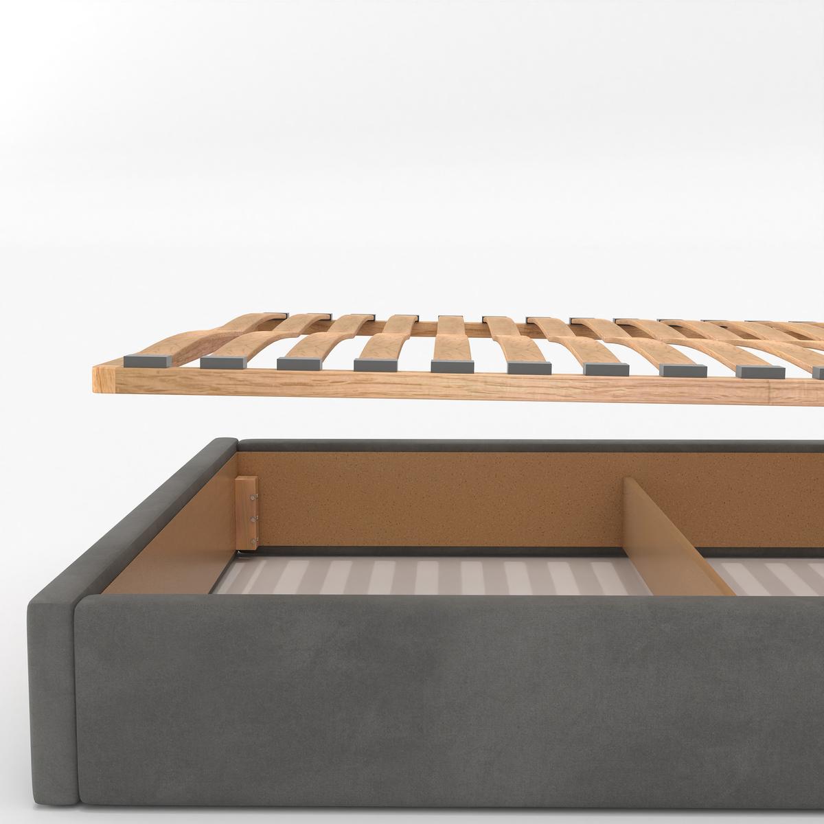 Łóżko tapicerowane do sypialni basic 120x200x88 cm łóżko podwójne z pojemnikiem szare nr. 14