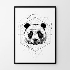 Plakat panda geometria 30x40 cm dekoracja ścienna bez ram  - Miniaturka zdjęcia nr 1