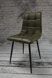 Zestaw krzeseł DEVER TAUPE 43x88x55 cm krzesło do jadalni salonu zielony czarne nogi - Miniaturka zdjęcia nr 6