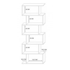 Regał otwarty 76,4x28x210 cm Bask MAX na książki z półkami wenge do salonu - Miniaturka zdjęcia nr 3