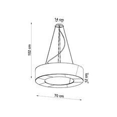 Żyrandol SATURNO SLIM 70 102x70x70cm nowoczesna okrągłą lampa wisząca czarna E27 do salonu  - Miniaturka zdjęcia nr 4