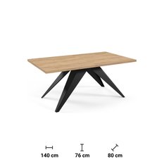 Stół rozkładany 140x80x76 cm prostokątny Harmonia gold craft oak do jadalni - Miniaturka zdjęcia nr 5