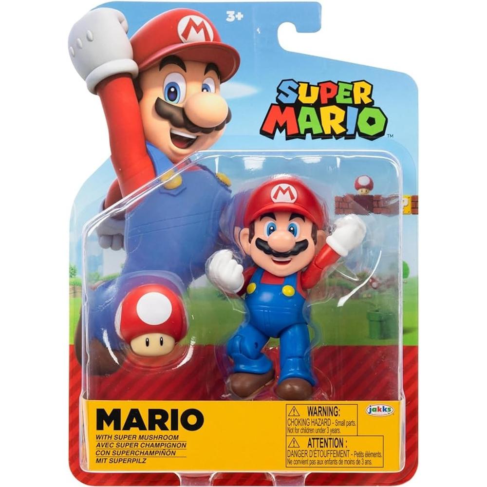 RUCHOMA FIGURKA MARIO + SUPER MUSHROOM SUPER MARIO JAKKS PACIFIC ORYGINALNA 