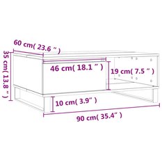 Stolik kawowy 90x60x35 cm z półką z drzwiczkami przydymiony dąb do salonu - Miniaturka zdjęcia nr 11