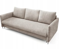 Kanapa BELISSA 216x91x98 cm sofa z funkcją spania z pojemnikiem BOUCLE beżowa do salonu - Miniaturka zdjęcia nr 1