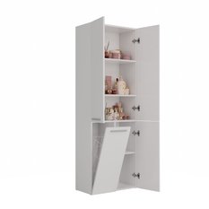 Słupek łazienkowy z dostawą najtaniej NEL 1K DD 174x60x30 cm szafka łazienkowa kosz na pranie regał biały mat - Miniaturka zdjęcia nr 5
