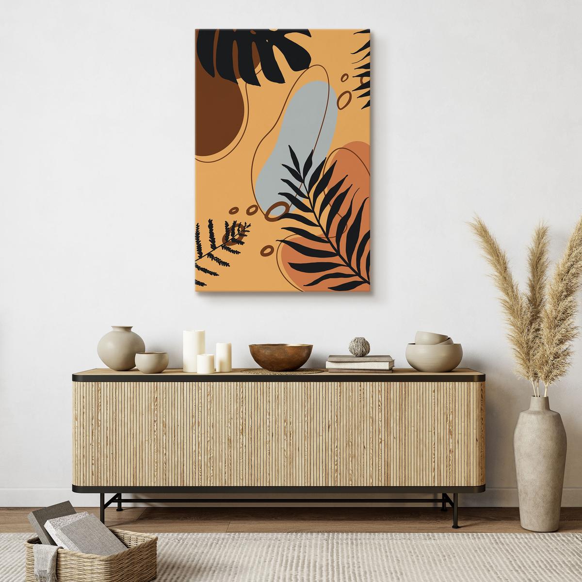 Obraz Do Salonu Rośliny Liście Monstery Palmy Styl Boho 80x120cm nr. 7