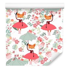Tapeta Dla Dziewczynki LISKI Parasolki Roślinki  - Miniaturka zdjęcia nr 6