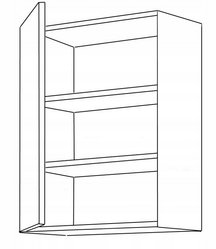 Szafka kuchenna górna 60x31x71,5 cm wisząca z półkami szary antracyt do kuchni - Miniaturka zdjęcia nr 2