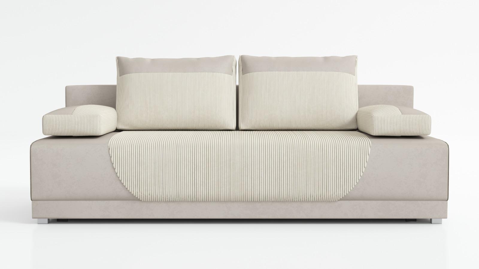 Kanapa Cleo 82x201x92 cm do sypialni Poso + Paros kremowo-beżowy