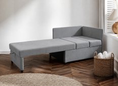 Sofa Viluś 106x75x80 cm szary rozkładana sofa narożna jednoosobowa z funkcją spania i pojemnikiem na pościel - Miniaturka zdjęcia nr 7