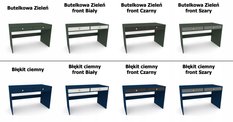 Toaletka biurko MONODIS 120x75x50 cm do sypialni butelkowa zieleń front szary - Miniaturka zdjęcia nr 10