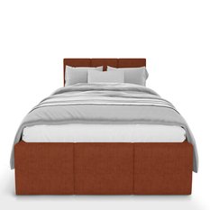 Łóżko Pojedyncze 90x200cm łóżko tapicerowane z pojemnikiem miodowe do sypialni wezgłowie 120 cm - Miniaturka zdjęcia nr 6