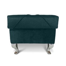 Pufa LUDWIK 45x45x43 cm glamour z kryształkami elegancka butelkowa zieleń do salonu - Miniaturka zdjęcia nr 5